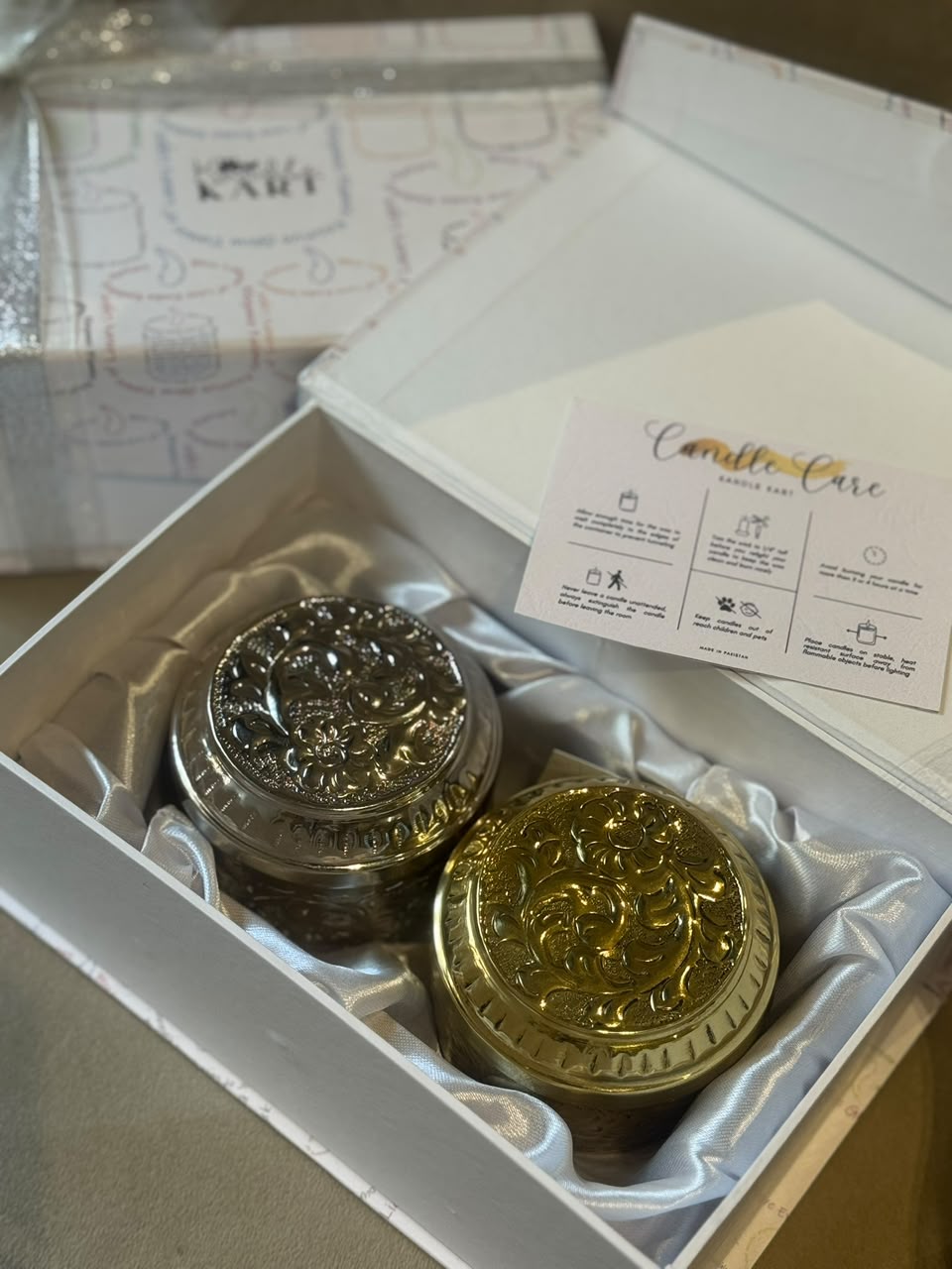 Noor Heritage Brass Candle (Limited Edition) - Gift box of 2